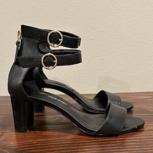 Nine West Black Double-Ankle Strap Block Heels Size: 6M
